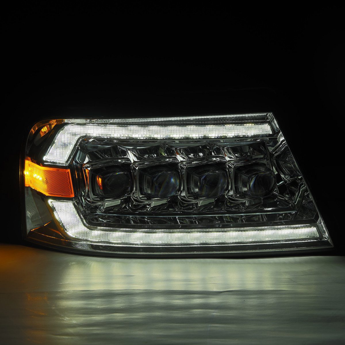 04-08 Ford F150 & 06-08 Lincoln Mark LT NOVA Series LED Projector Headlights - Chrome Housing - Upgrade Your Truck's Night Vision for Safer Driving