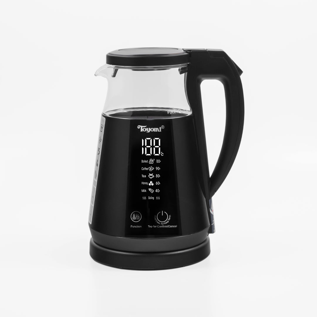 Toyomi 1.7L Smart Temperature Control Electric Kettle - Fast Boiling, 6 Preset Temperatures, Auto Shut-Off & Boil-Dry Protection - Perfect for Coffee, Tea, Baby Formula & Office Use