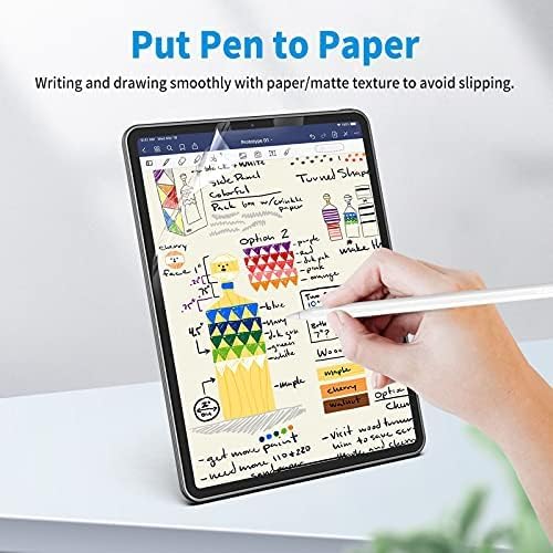 2 Pack Matte Paperfeel Screen Protector for iPad Pro 11 inch (2018-2022) & iPad Air 4th/5th Gen (10.9 inch 2020/2022) - Anti-Glare PET Film for Smooth Writing & Drawing - Perfect for Artists, Students & Office Work