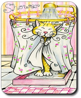Cat-Themed Art Plates Shower Brand Mouse Pad - Non-Slip Gaming & Office Desk Accessory for Computer, Laptop, and Workstation Use
