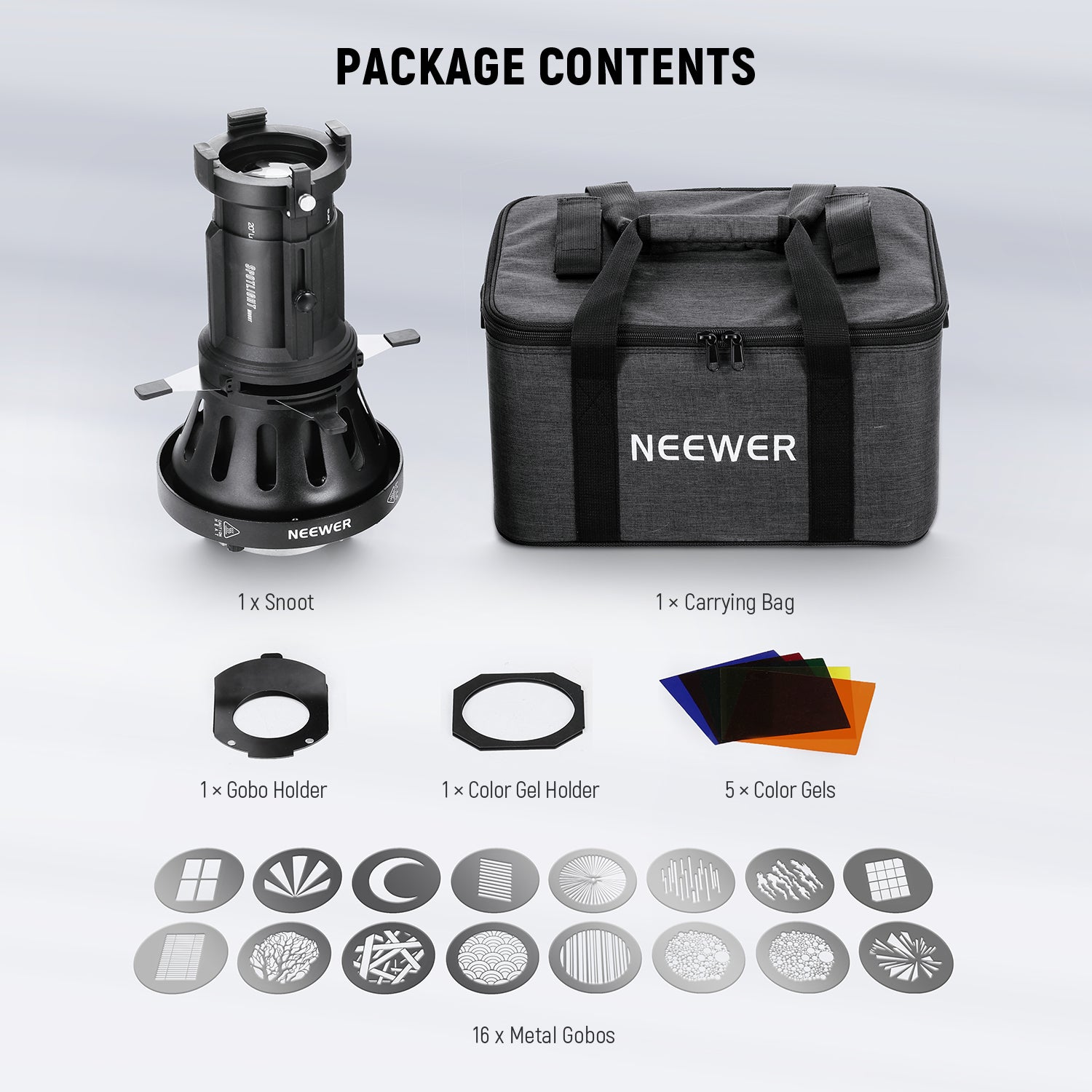 NEEWER LS 39 20° Bowens Mount Spotlight Snoot for Photography & Video Lighting - Perfect for Studio, Portrait, and Product Shoots
