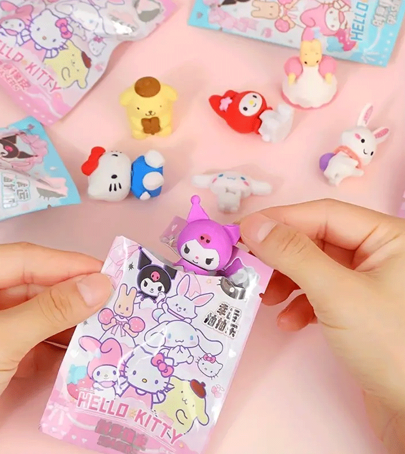 Sanrio Hello Kitty Mystery Eraser Blind Bag - Cute Collectible Erasers for School, Office & Gifts (12-Pack) - Perfect for Back to School, Party Favors & Kawaii Stationery Lovers