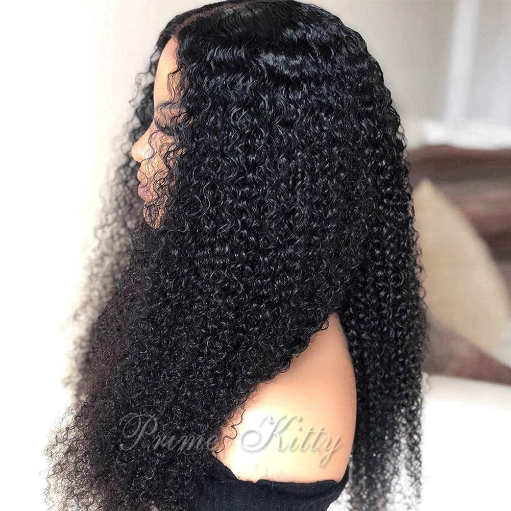 Kinky Curly Lace Front Wigs Human Hair with Baby Hair - Small Cap 180% Density Brazilian Virgin Hair Wigs for Black Women - Glueless Pre Plucked 9A Human Hair Wigs 12 Inch - Perfect for Daily Wear, Special Occasions & Protective Styling