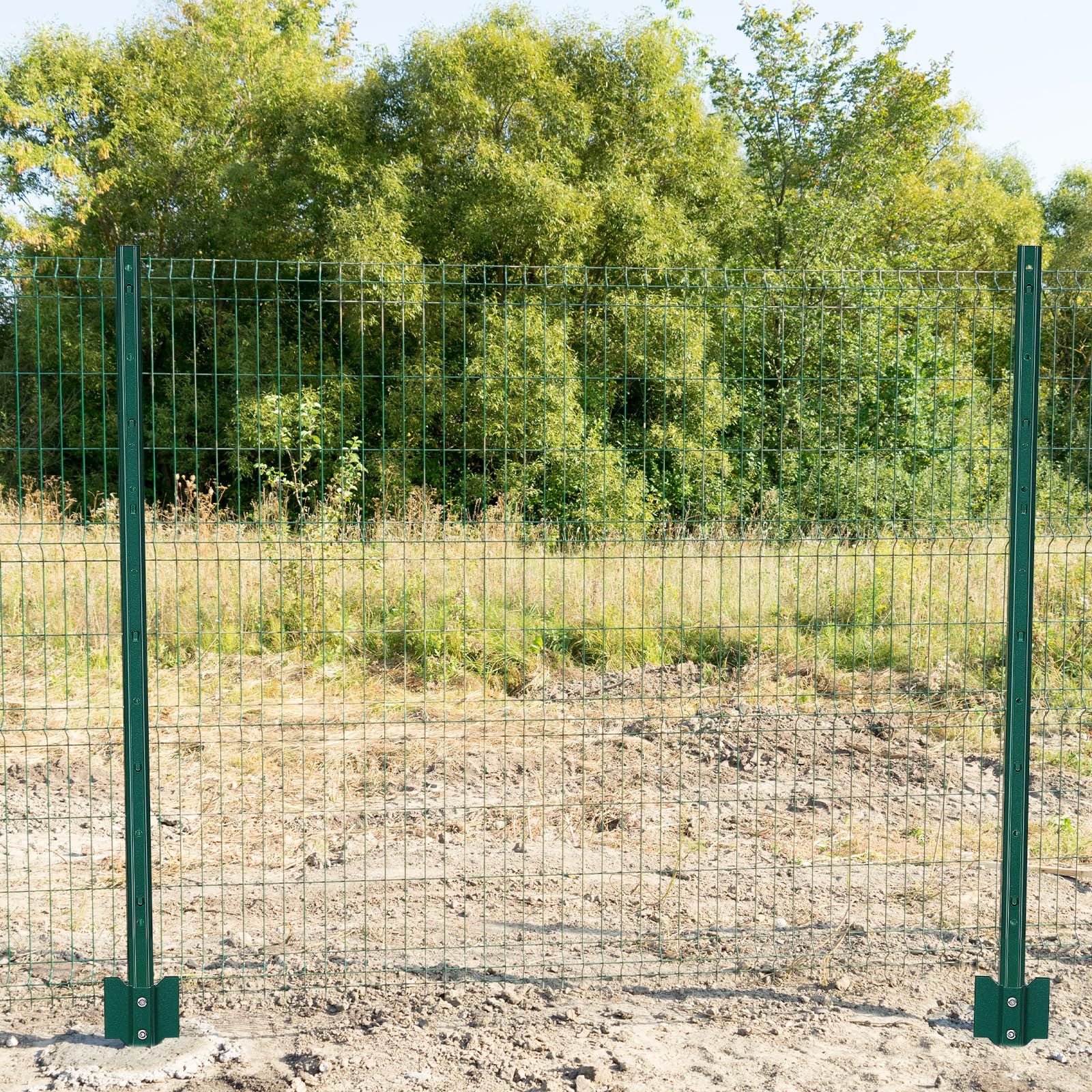 GARVEE 8-Pack 3FT Heavy Duty Metal Fence Posts - U Shaped Rust Resistant Steel Stakes for Garden, Yard & Farm - No Dig Installation - Perfect for Landscaping, Property Borders & Pet Enclosures
