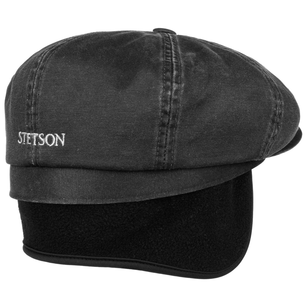 Stetson Hatteras Datto Flat Cap with Ear Flaps - Warm Winter Hat for Men, Outdoor Hunting & Fishing Gear, Cold Weather Accessories