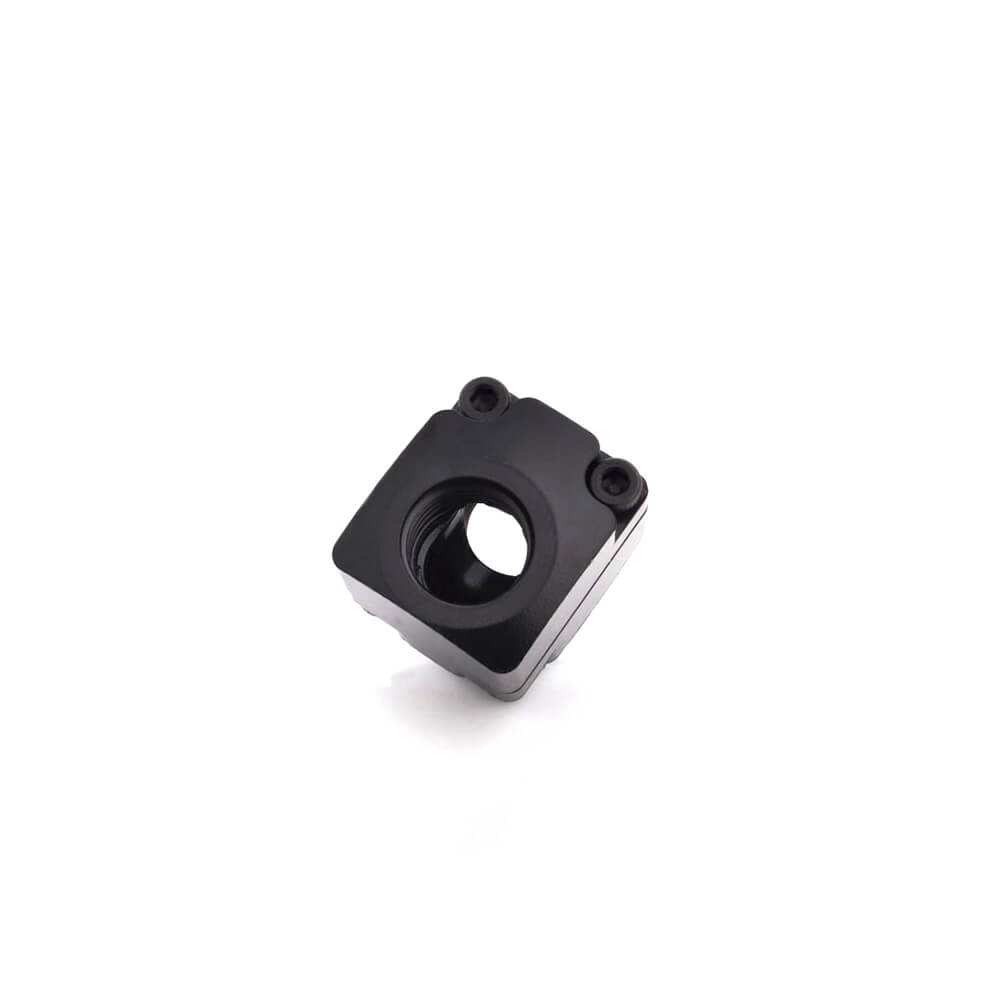 Bitspower Off Center Block - Matt Black Fitting for Custom Water Cooling PC Builds | High-Quality CNC Machined Component for Gaming Rigs & Liquid Cooling Systems