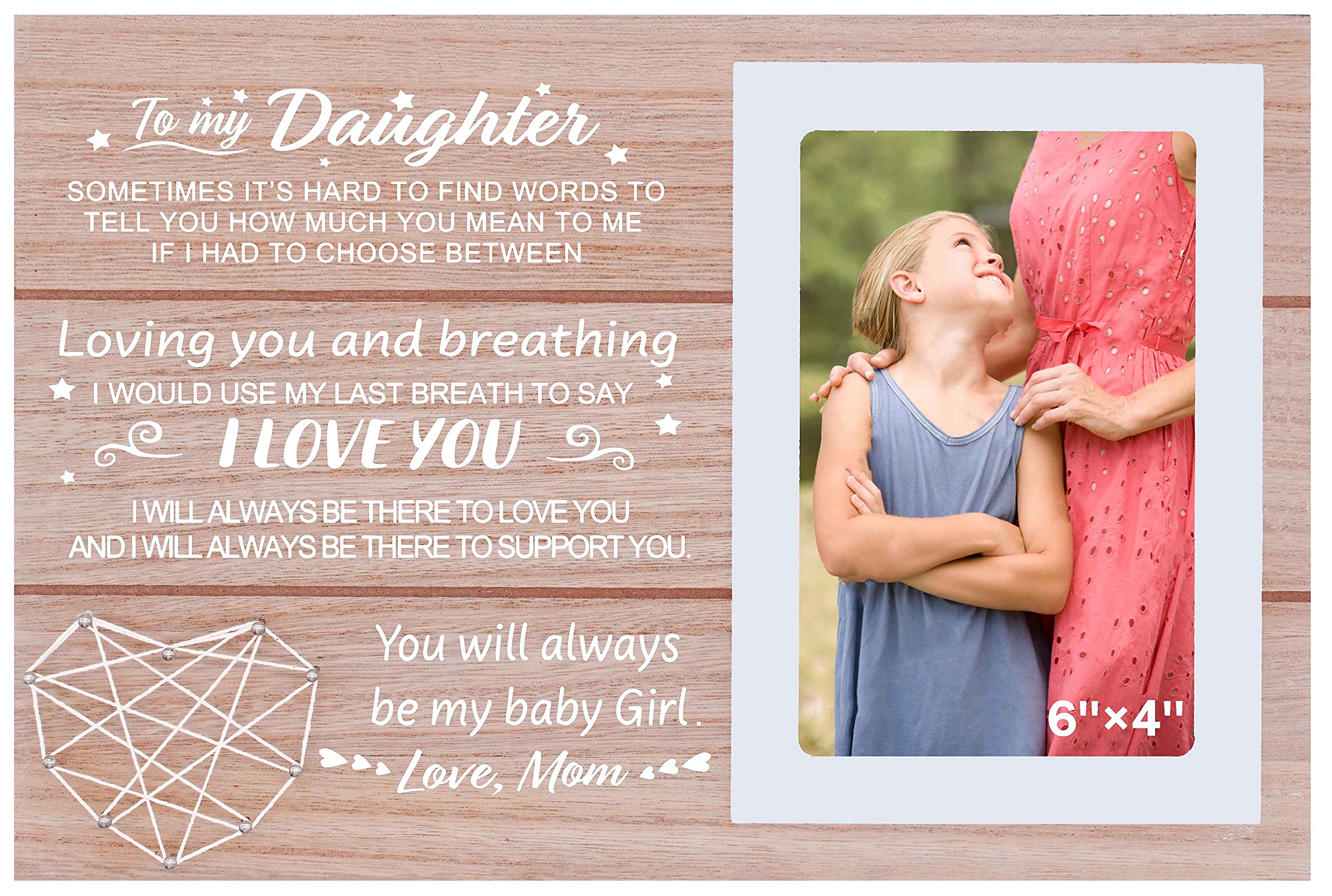 Personalized Daughter Gift from Mom or Dad - 'You Will Always Be My Baby Girl' Photo Frame for Birthday, Graduation, Christmas - Heartfelt Keepsake for Special Moments | Perfect for Bedroom, Nursery, or Office Decor