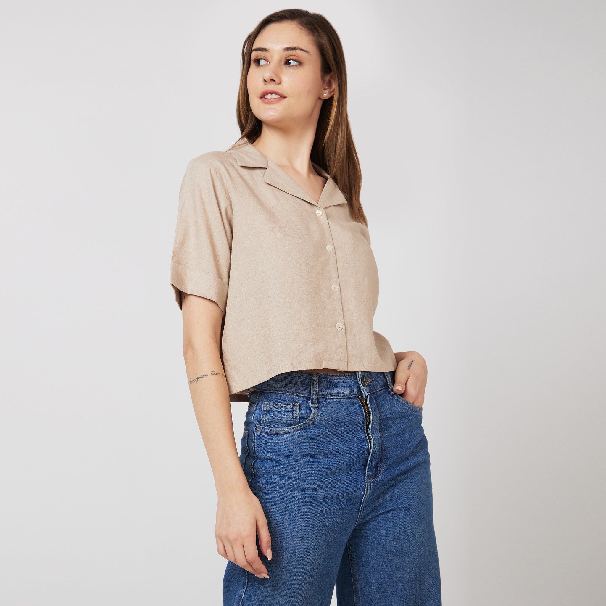 Boxy Fit Solid Shirt for Women | Comfortable Loose Fit Casual Top | Perfect for Everyday Wear, Office & Outings