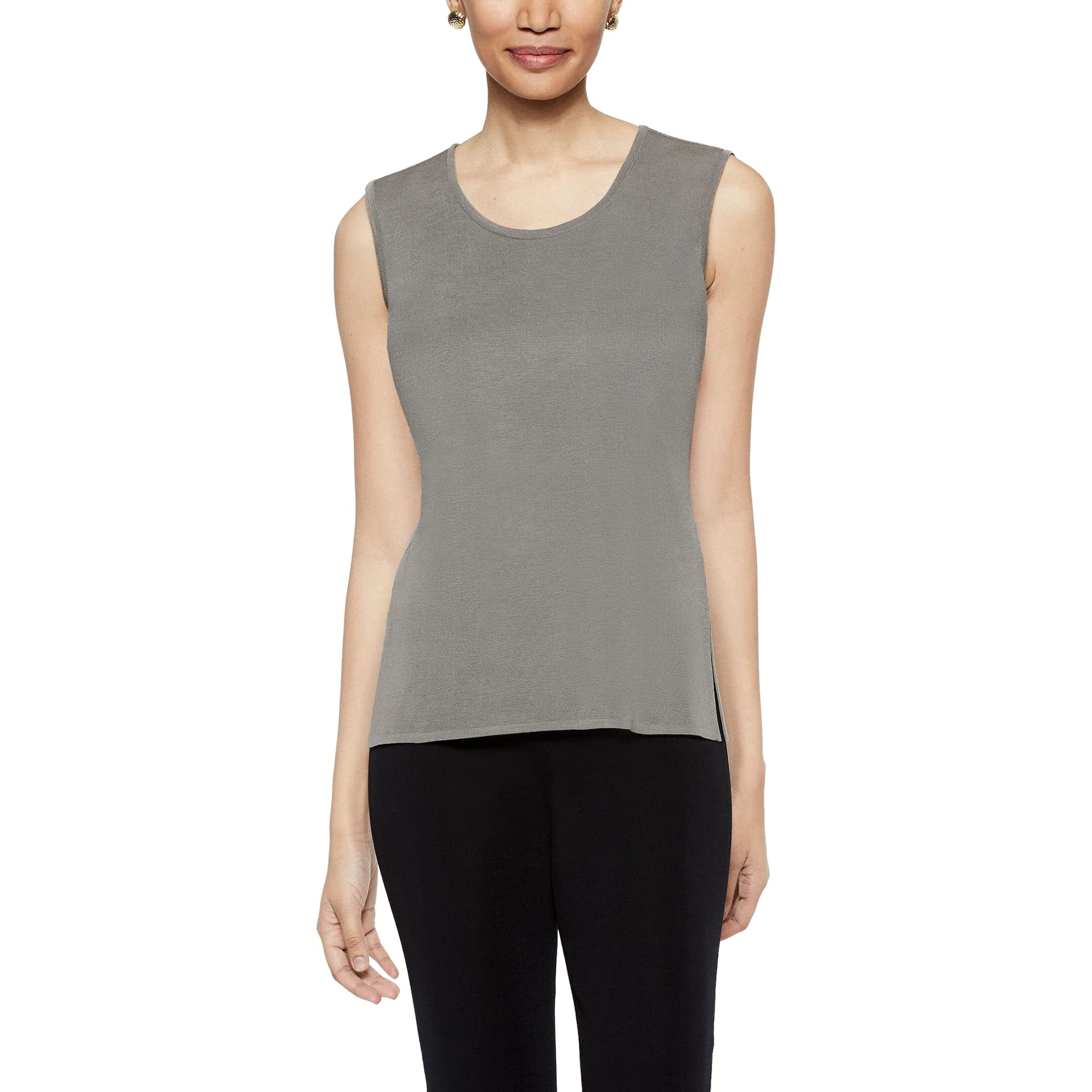 MISOOK Women's Open Front Cashmere Knit Tank Top - Sleeveless Scoop Neck Pullover Cardigan for Comfort & Fit - Perfect for Layering, Office Wear & Casual Outfits