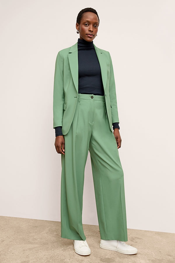 Zuri Pant Washable Wool Twill Pants - Parisian Green | Comfortable & Stylish Women's Trousers for Office, Travel & Casual Wear
