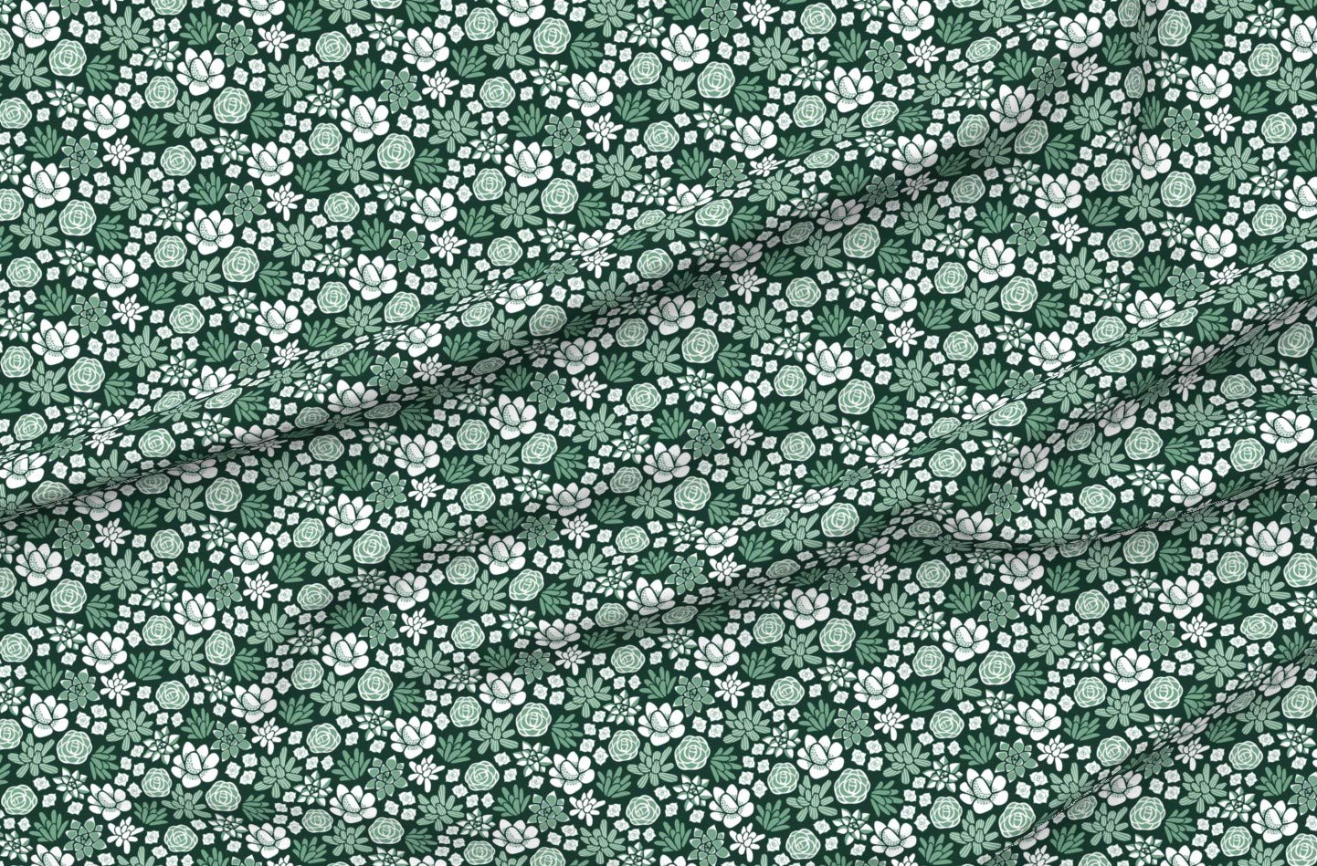 Succulent Printed Velvet Fabric by The Yard - Upholstery & Home Decor Fabric for Sofa, Curtains, Pillows | Desert Plants Green Pattern Bottomweight Apparel Material | Perfect for DIY Crafts, Dressmaking, and Interior Design Projects