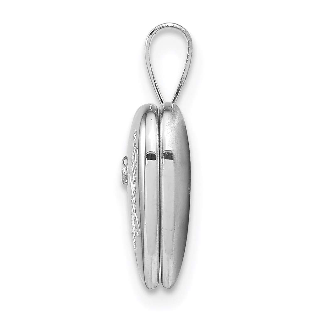 Sterling Silver 12mm Heart Locket with Diamond - Perfect Gift for Daughter