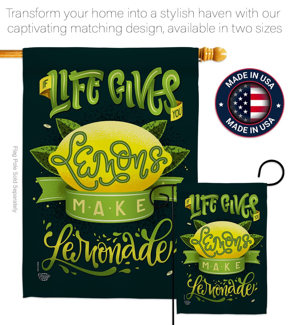 Double-Sided USA Made House Flag Set - Eagle, Tropical Fruits (Lemon, Pineapple, Strawberry, Apple, Watermelon) & Aloha Summer Decor for Garden, Yard, Patio | Outdoor Seasonal Banner & Unique Gift Idea