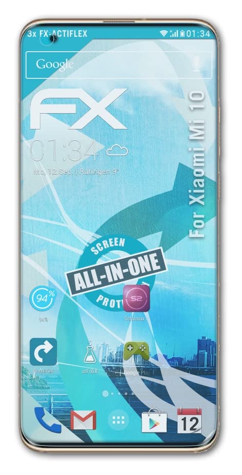 Xiaomi Mi 10 Screen Protector - 3 Pack Ultra Clear Flexible Film FX Protection | Perfect for Everyday Use, Gaming & Outdoor Activities
