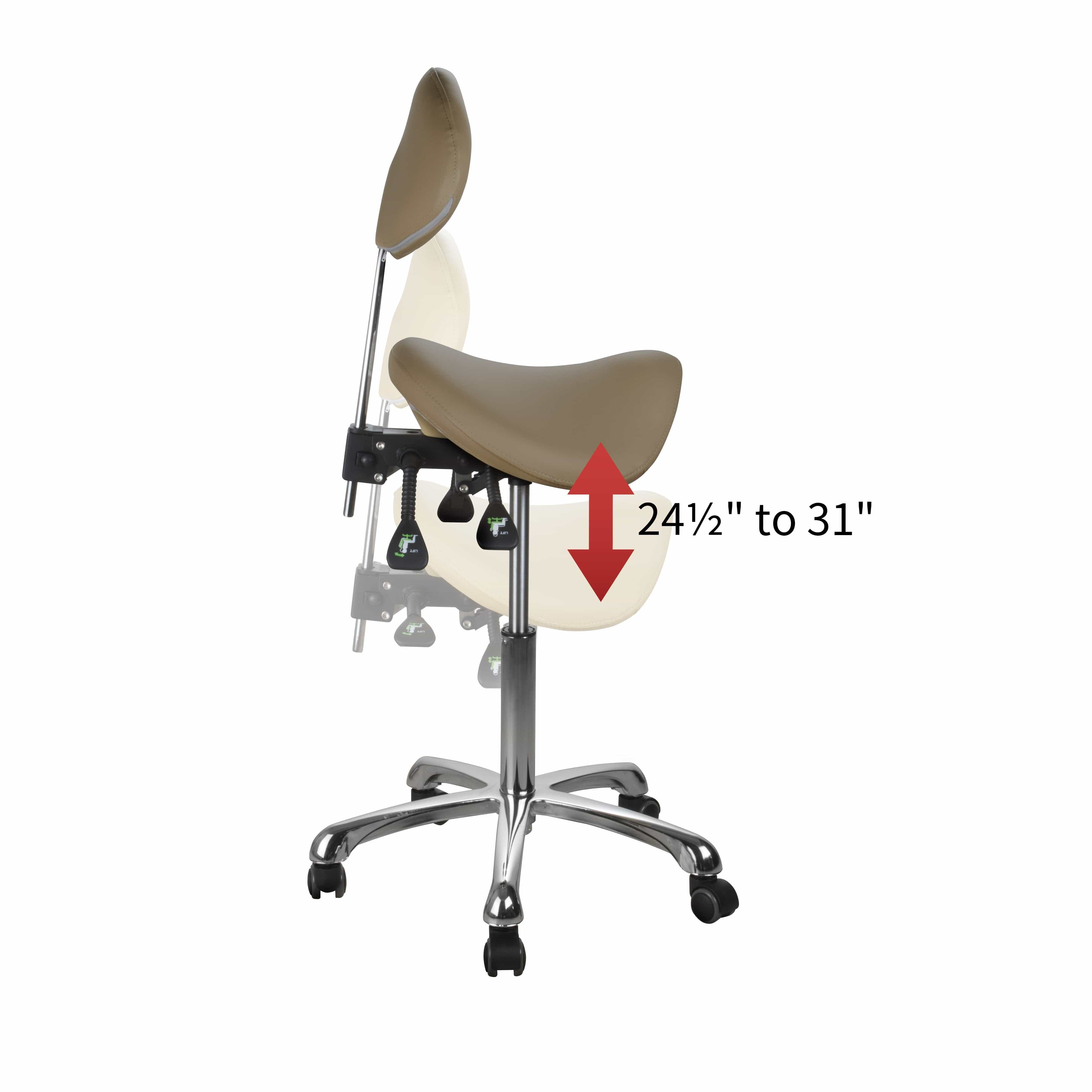 Professional Adjustable Beautician & Salon Stool with Backrest - Heavy Duty Hydraulic Styling Chair for Hairdressers, Barbers, Makeup Artists - Perfect for Salons, Spas & Home Beauty Stations