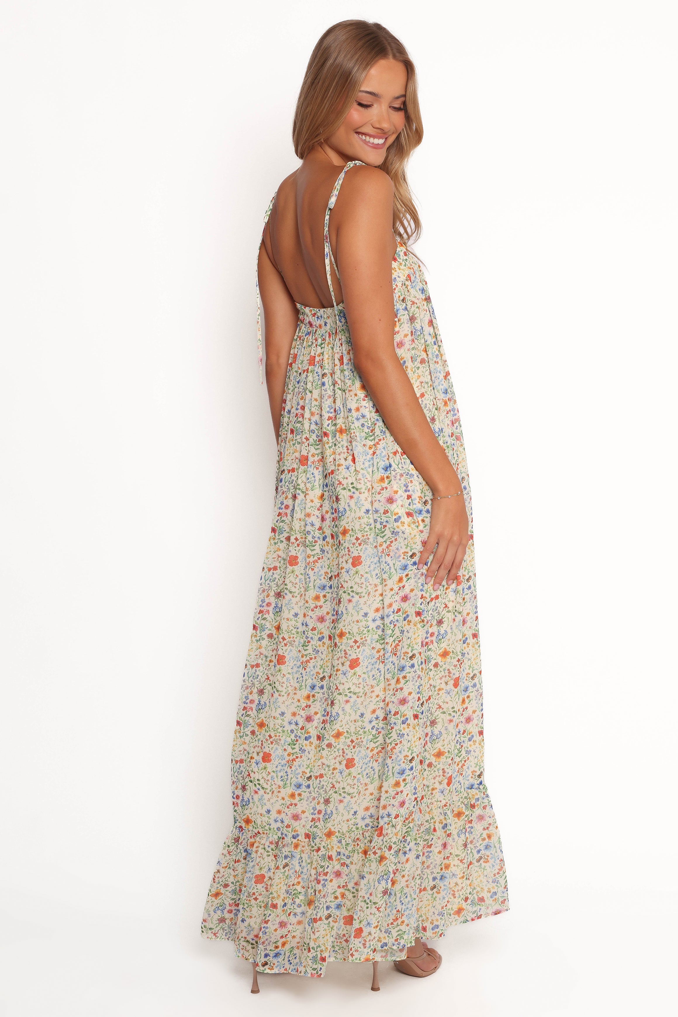 Colette Maxi Dress - Elegant Garden Floral Print Long Dress for Women | Perfect for Summer Vacations, Beach Getaways & Boho Chic Outfits