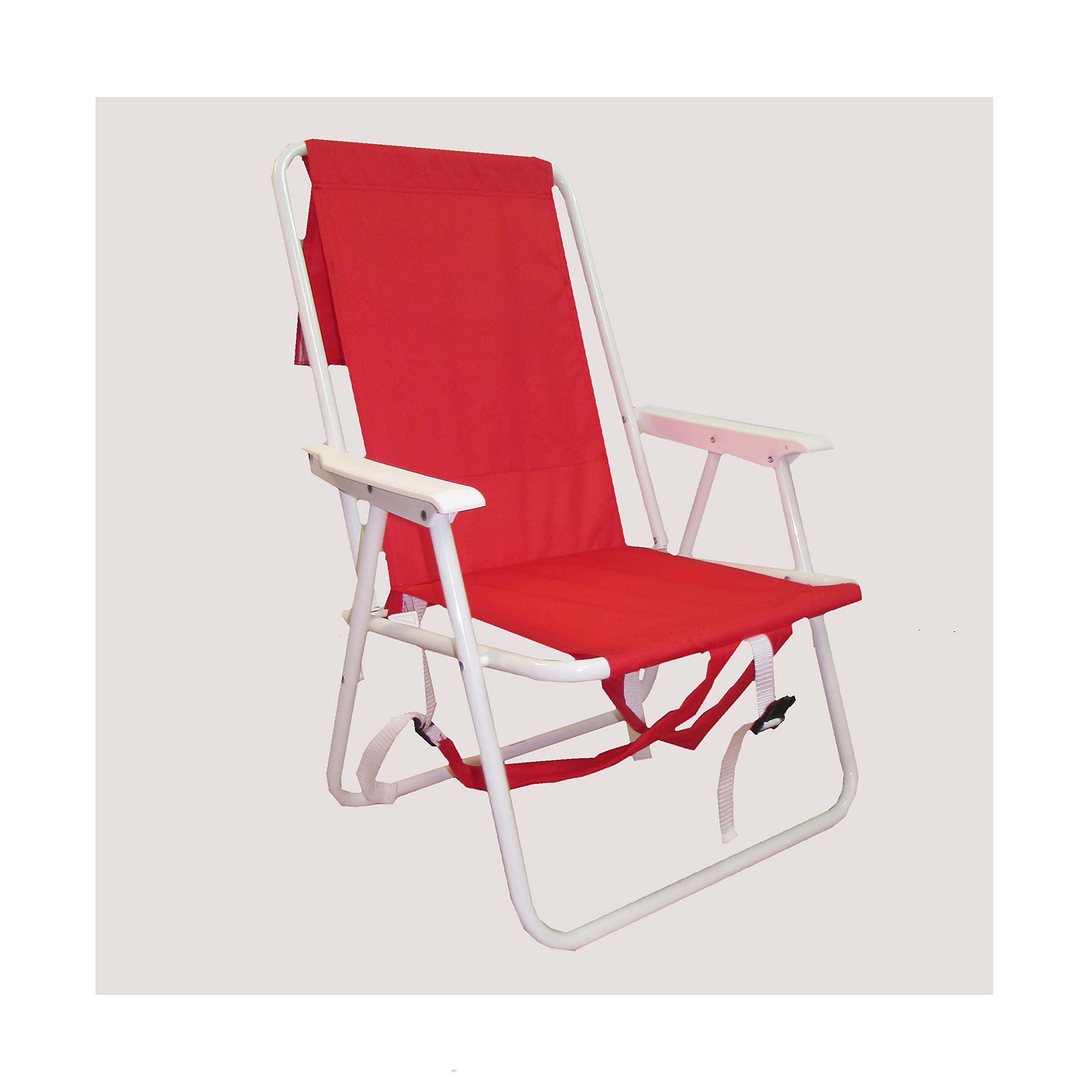 Rio Basic Backpack Chair - Lightweight Portable Folding Camping Chair with Shoulder Straps (Red) - Perfect for Outdoor Adventures, Hiking, Beach Trips & Festivals