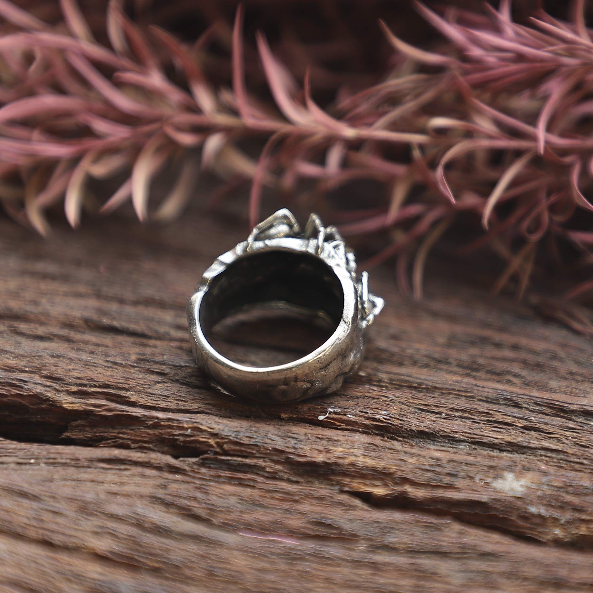 Gothic Spider Ring for Men & Women - 925 Sterling Silver Biker Witch Jewelry - Viking Skull Pagan Insect Ring - Perfect for Halloween, Gothic Fashion & Dark Aesthetic Outfits