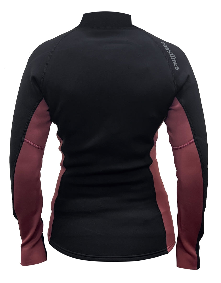 Classic Women's 2mm Lightweight Jacket - Maroon & Black | Water-Resistant Outerwear for Fall & Spring | Perfect for Casual Wear, Outdoor Activities & Travel
