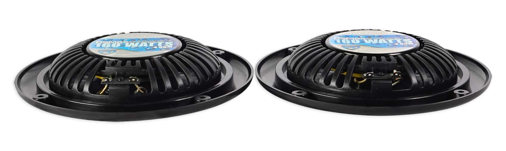 Rockville RSM65B 6.5 Inch 640W Waterproof Marine Boat Speakers - Slim Shallow Mount Design for Boats, Yachts & Outdoor Water Activities