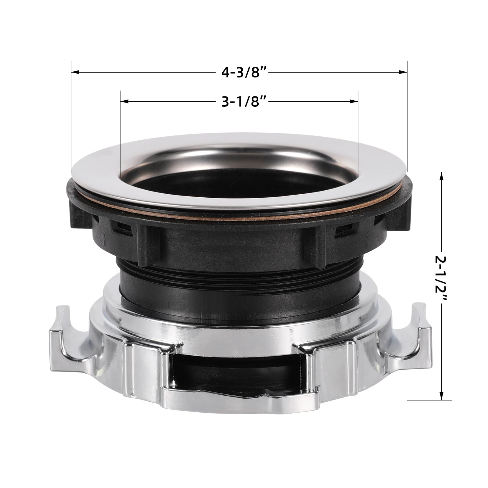 RQYEKDO Garbage Disposal Flange Kit - Stainless Steel Food Waste Disposer Mounting Accessories Replacement for Kitchen Sink - Perfect for Home, Restaurant & RV Use