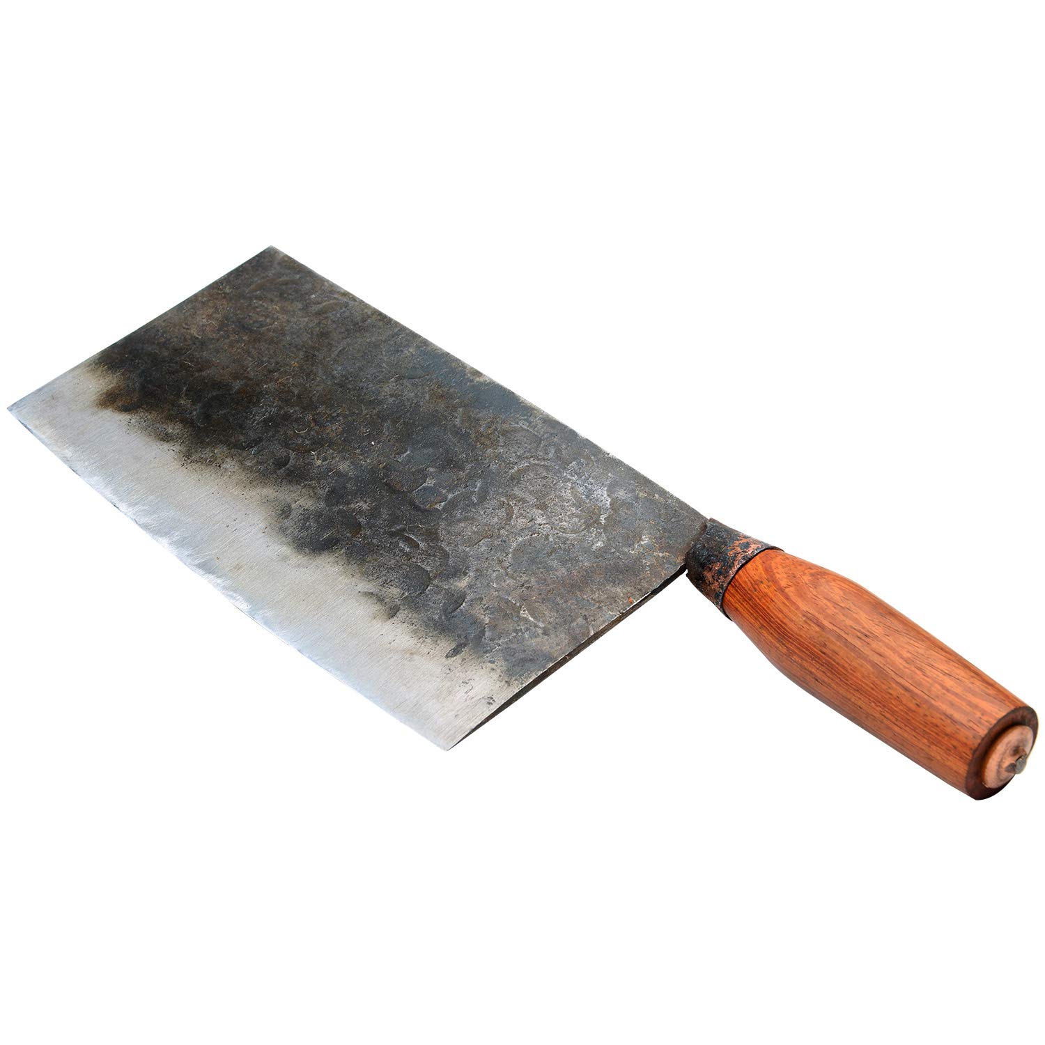 ZhenSanHuan Hand-Forged Carbon Steel Chinese Chef Knife - Professional Hand-Hammered Cleaver for Chopping, Slicing, Dicing - Perfect for Home Kitchen, Restaurant & BBQ Use