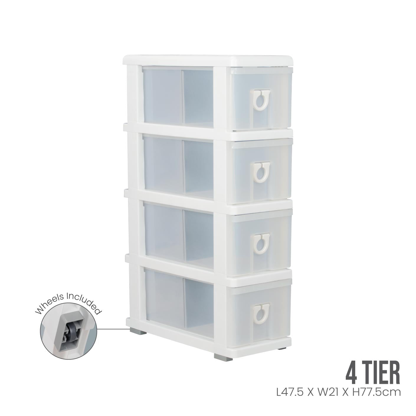 4-Tier Slim Kitchen Drawer Organizer - Space Saving Storage for Utensils, Spices & Small Items - Perfect for Pantry, Cabinet or Countertop Organization