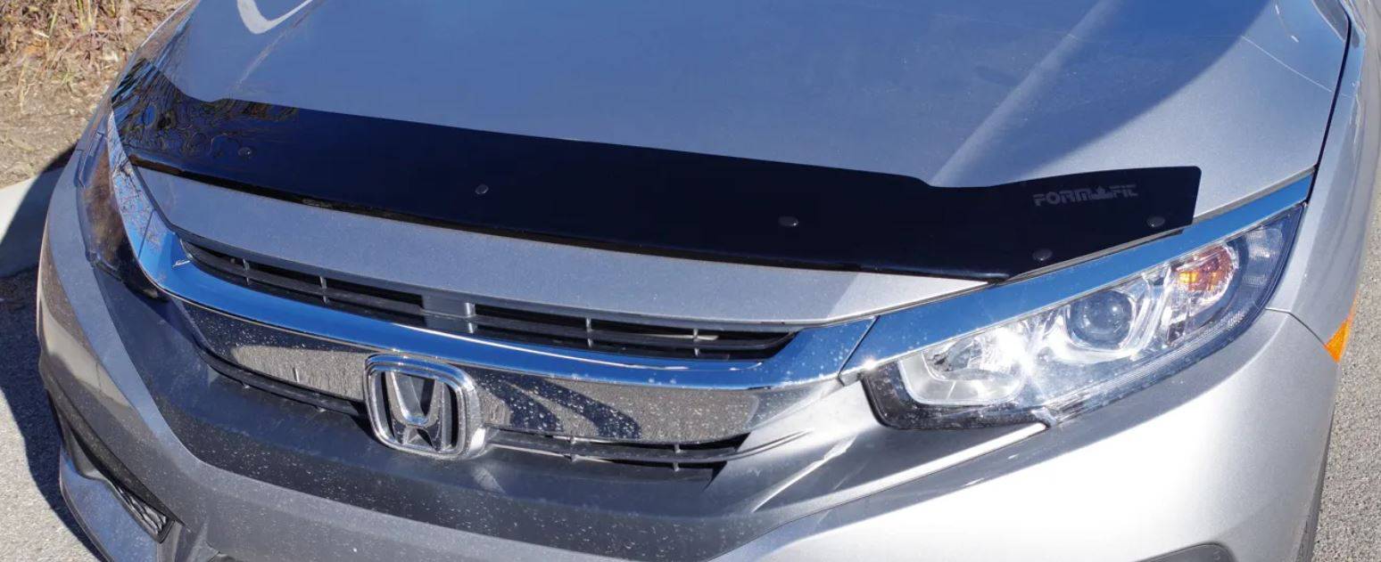 2016-2021 Honda Civic Sedan 4-Door Hood Deflector Bug Shield - Durable Hood Protector & Windshield Guard for Highway Driving & Road Trips