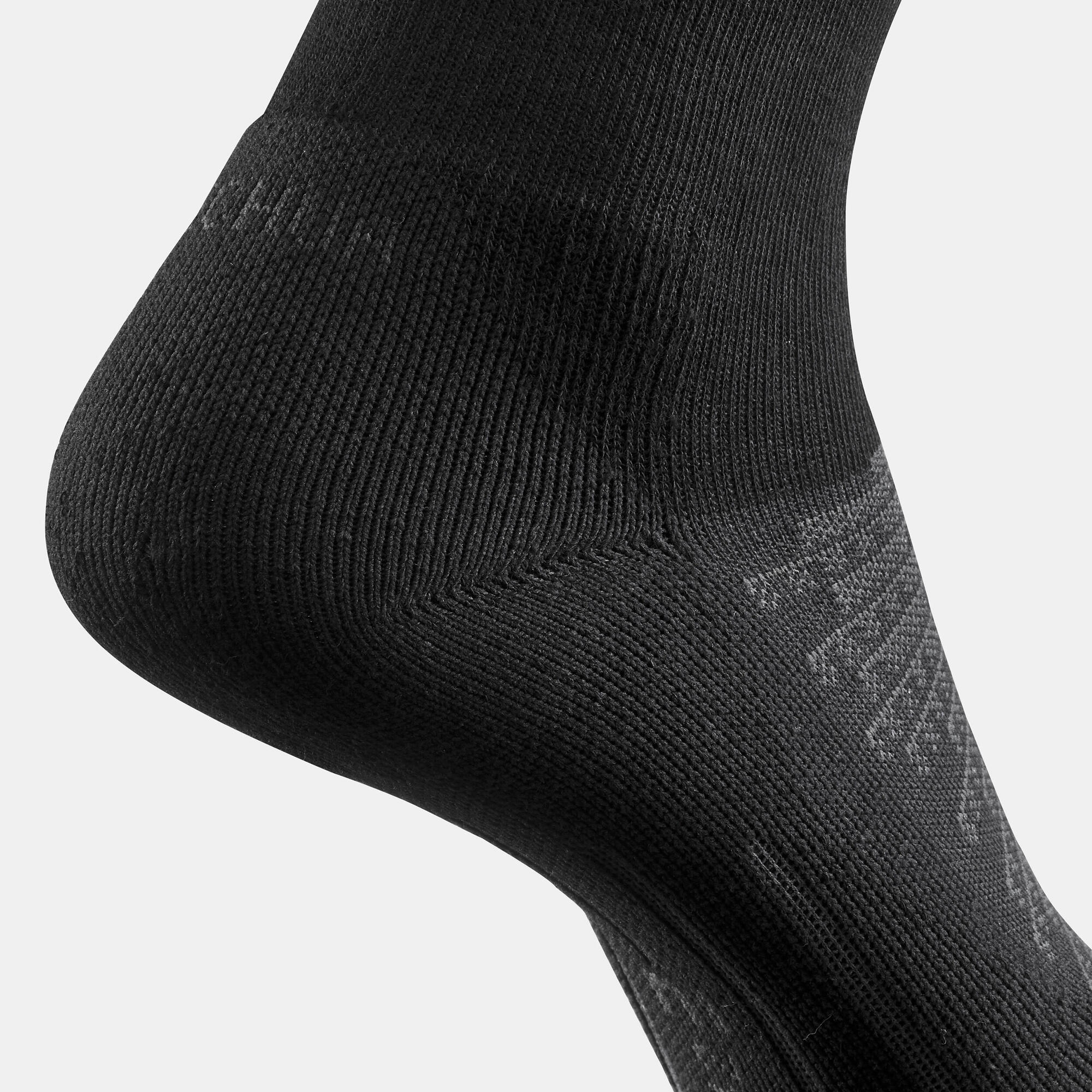 Quechua Hike 100 High Performance Hiking Socks 2-Pack - Black | Moisture-Wicking & Cushioned for Outdoor Adventures & Trekking