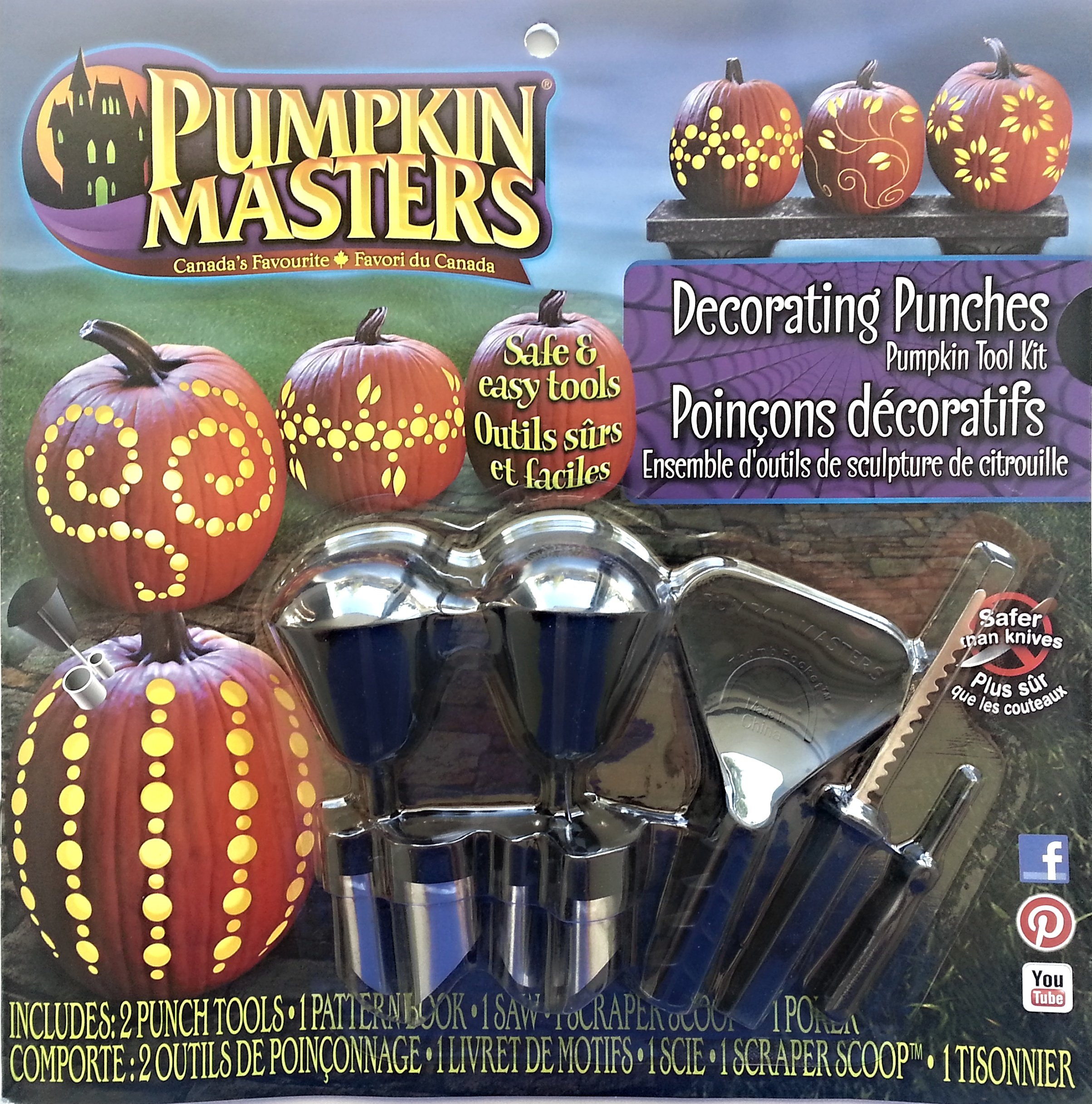Pumpkin Masters Food Decorating Punches Kit - Halloween Pumpkin Carving Tools for Creative Designs - Perfect for Fall Parties, Thanksgiving Decor & DIY Pumpkin Art