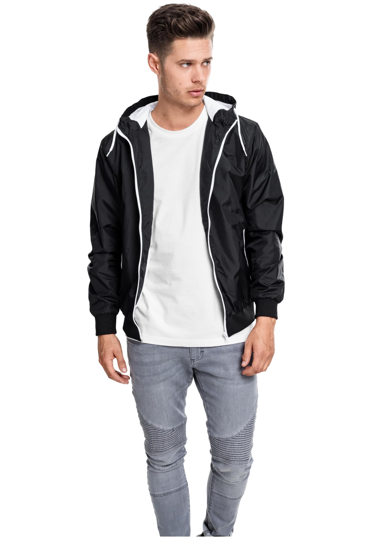 Men's Lightweight Windbreaker Jacket - Medium Size, Water-Resistant & Breathable for Outdoor Running, Hiking & Travel