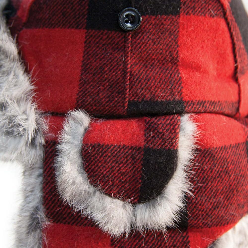 Eskimo Apparel Plaid Alaskan Fur Hat - Winter Trapper Hat with Ear Flaps for Men & Women - Perfect for Snowboarding, Skiing, and Arctic Adventures