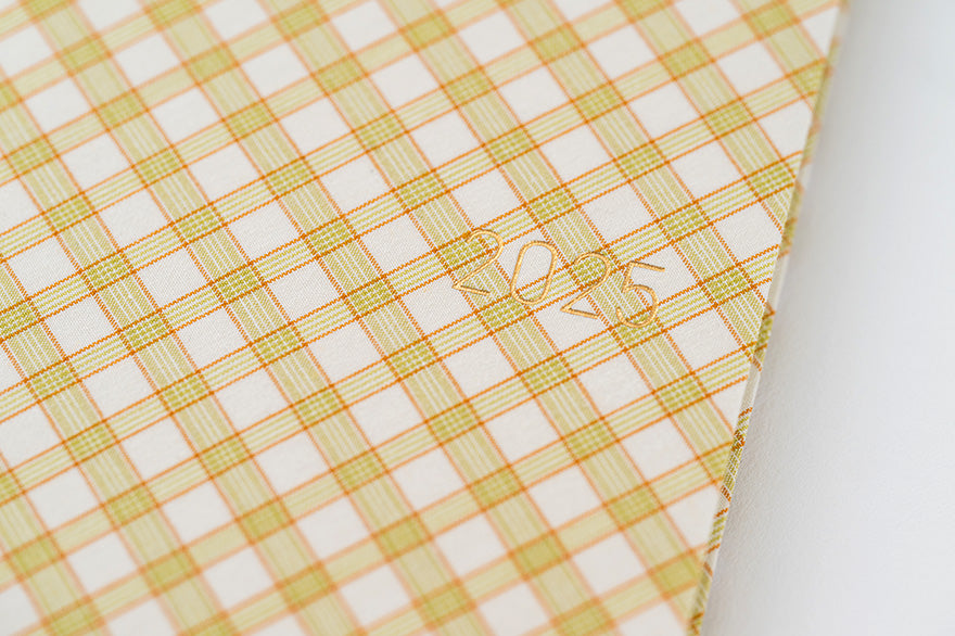 Hobonichi Techo 2025 Planner - Shirt Fabric Cover in Harvest Plaid | Weekly Horizontal Layout | January & Monday Start | English Edition | Perfect for Journaling, Scheduling & Productivity Tracking