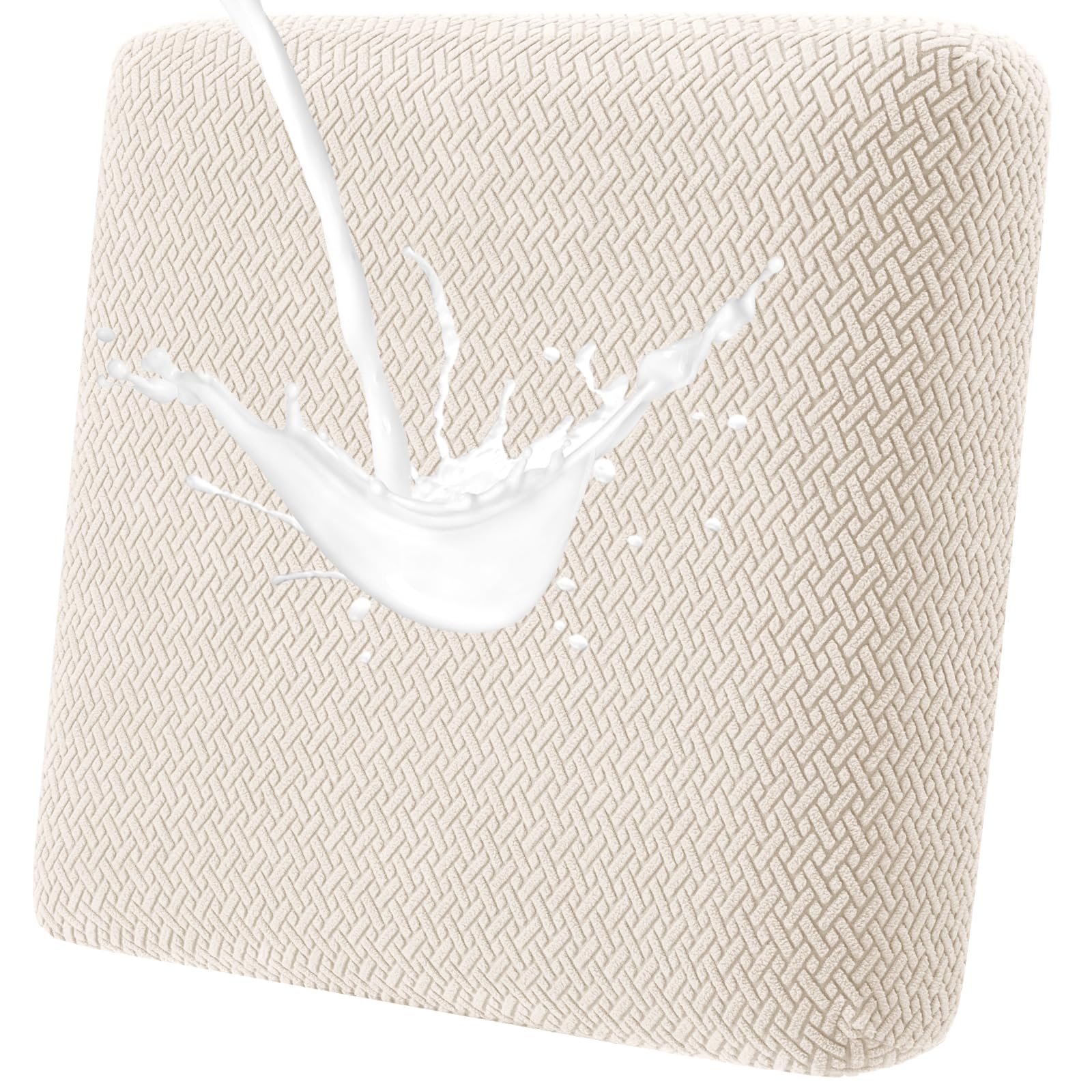 Waterproof Stretch Sofa Cushion Covers - Washable Furniture Protector Slipcovers for Armchair, Loveseat & Sofa (Beige, 1 Piece) | Spill-Proof & Pet-Friendly Home Decor for Living Room, Bedroom & Office