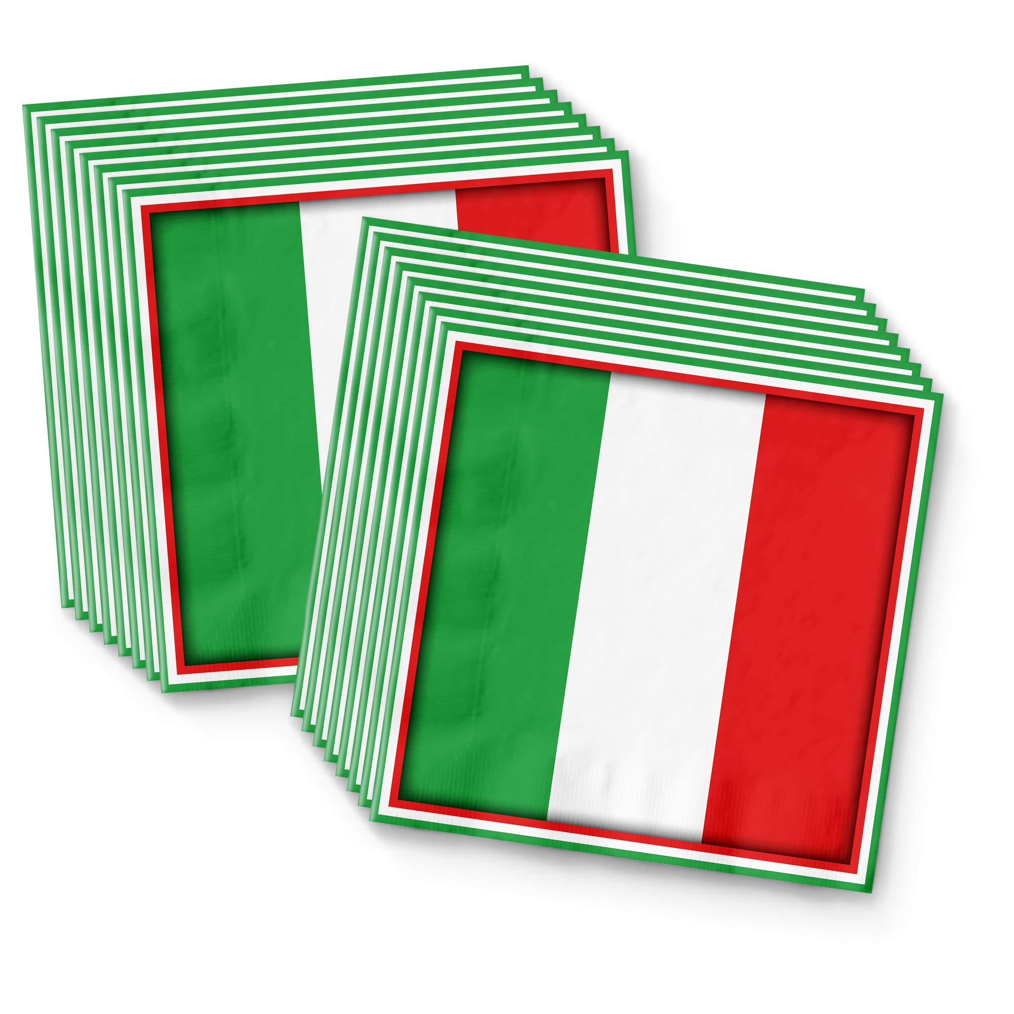 Italian Flag Themed Birthday Party Supplies Set - 16-Piece Tableware Kit with Plates, Napkins & Cups for Patriotic Celebrations & National Day Events