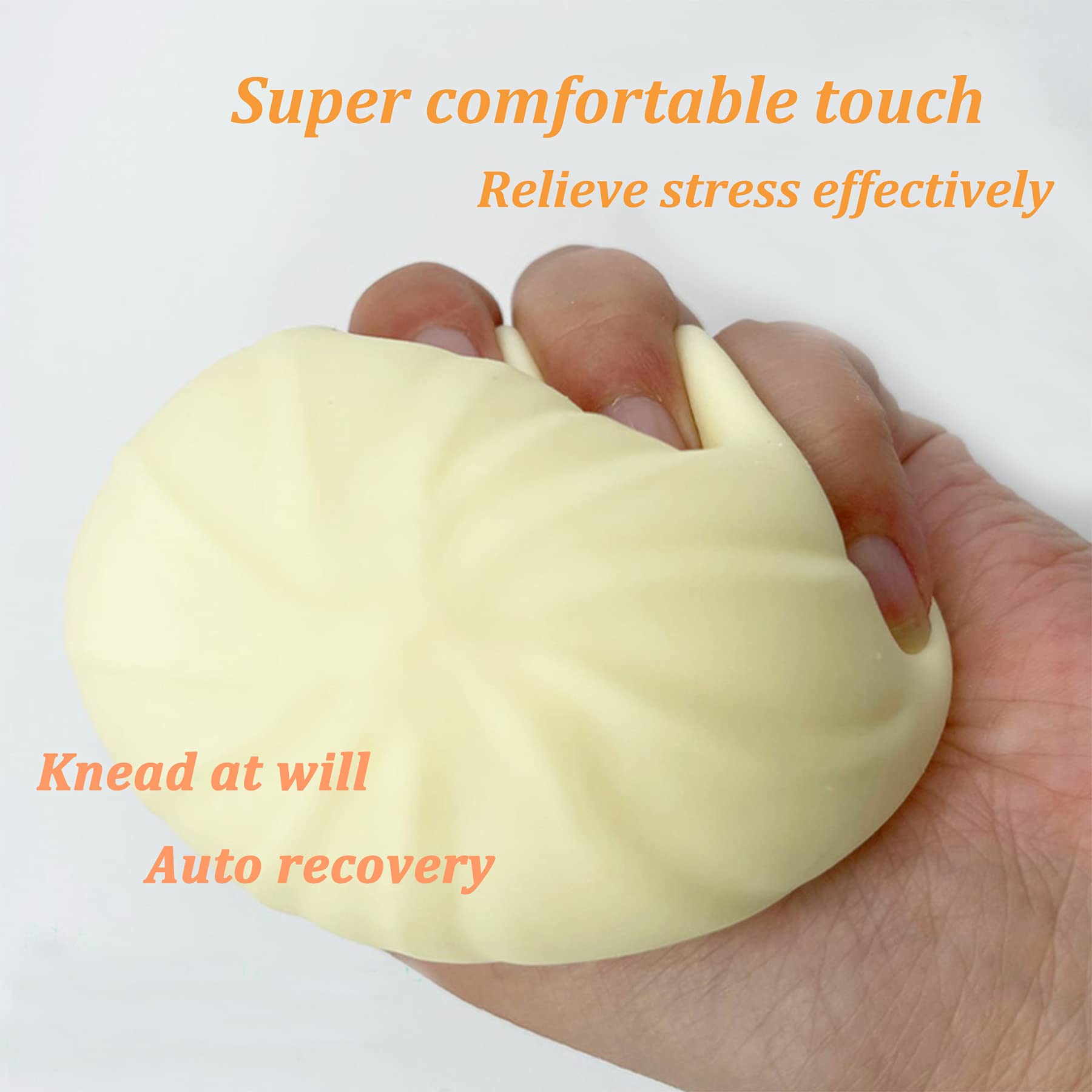 Holgosiu Dumpling Squishy Stress Ball - Sensory Fidget Toy for Anxiety Relief, ADHD & Stress - Soft Dough Squeeze Ball for Adults & Kids - Perfect for Office, Classroom & Home Relaxation