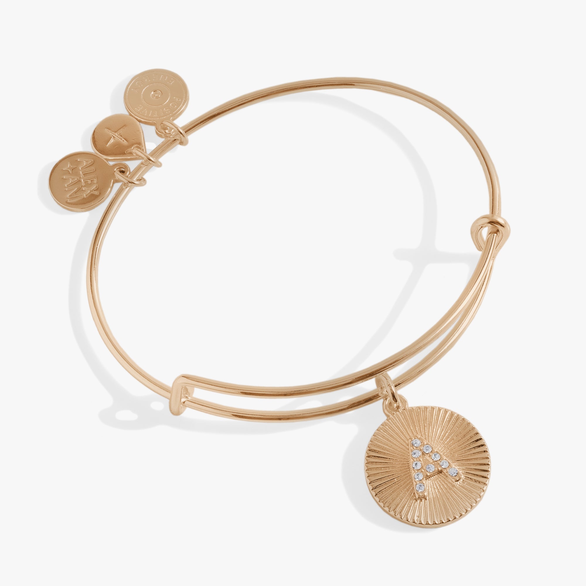 Initial A Pave Starburst Texture Bangle - Elegant Alphabet Jewelry for Women, Perfect for Gifts, Parties & Everyday Wear