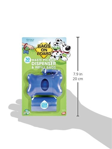 Eco-Friendly Dog Waste Bag Bone Dispenser with 30 Refill Bags - Blue Poop Bags for Dogs | Perfect for Park Walks, Hiking & Backyard Cleanup