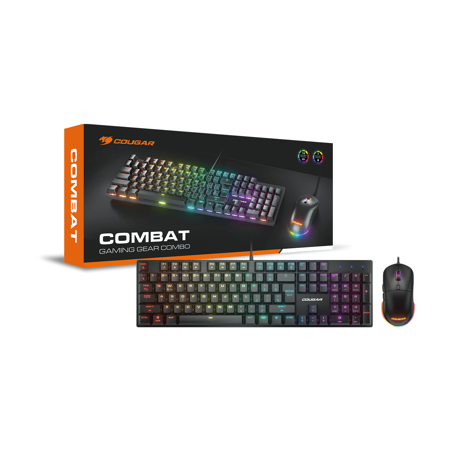 Cougar Combat Mechanical Gaming Keyboard (Red Switch) & Mouse Combo Set - Perfect for PC Gaming, Typing, and Office Work
