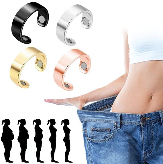 iYanoc 4PCS Lymphatic Drainage Magnetic Therapy Rings - Adjustable Open Rings for Women & Men - Relieve Swelling, Improve Circulation for Post-Surgery & Wellness Recovery