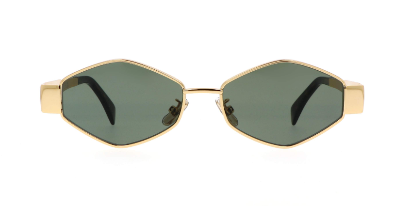 Celine Triomphe CL40254U 30N Gold/Green Oval Women's Sunglasses - Luxury Designer Shades for Women, UV Protection, Fashionable Oval Frame - Perfect for Beach, Driving & Outdoor Activities