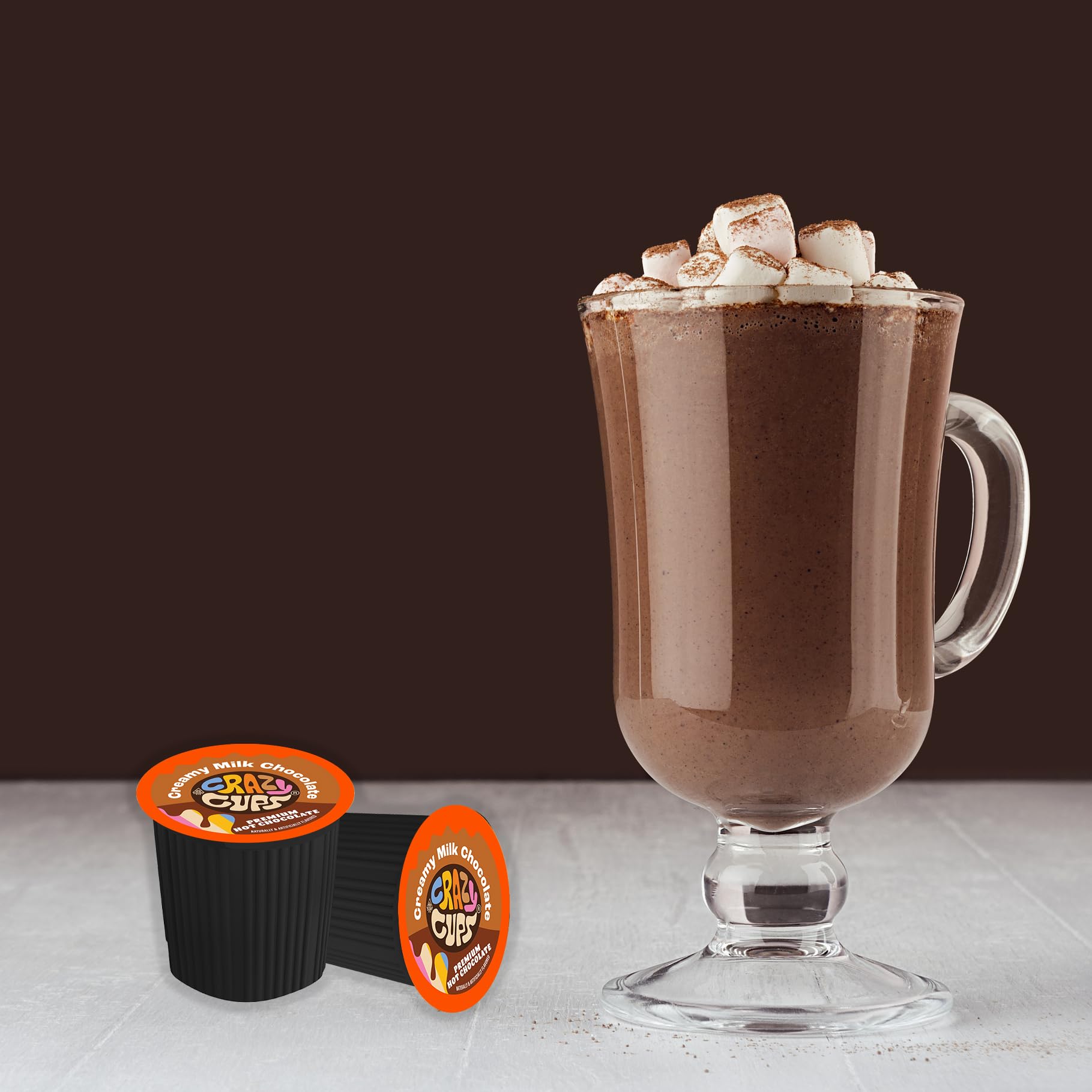Crazy Cups Flavored Hot Chocolate Pods Variety Pack - 50 Count Single Serve Hot Cocoa for Keurig K-Cup Brewers | Recyclable & Eco-Friendly | Perfect for Holidays, Gifts & Cozy Winter Nights