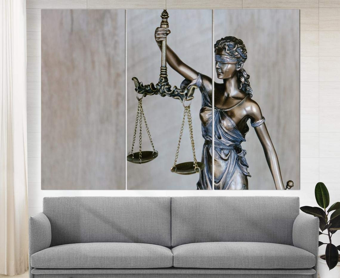 Femida Canvas Wall Art Print - Lawyer & Attorney Office Decor, Judge Gift, Law Justice Poster for Home & Office - Perfect for Legal Professionals, Courtrooms & Law School Graduation Gifts