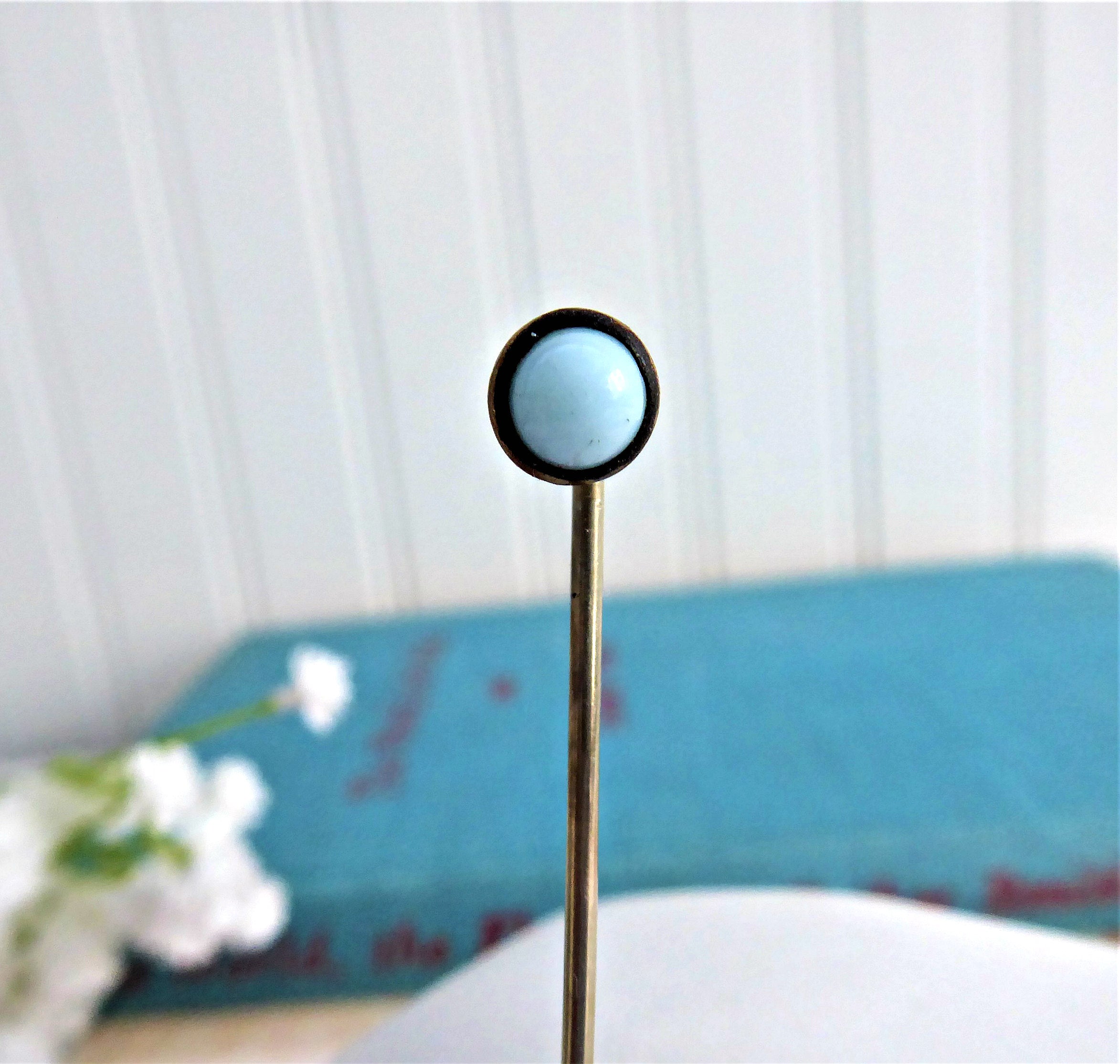 Vintage Moonstone Cravat Pin - Antique Edwardian Tie Pin (1900-1910) - Elegant Lapel Stick Pin for Weddings, Formal Events & Vintage Fashion Collectors