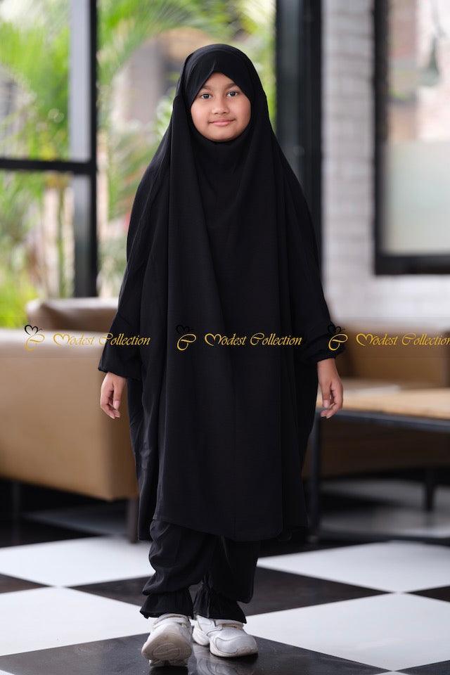 Bareerah Full Set Black Jilbab - Modest Islamic Prayer Dress for Women - Perfect for Daily Wear, Prayer, and Special Occasions