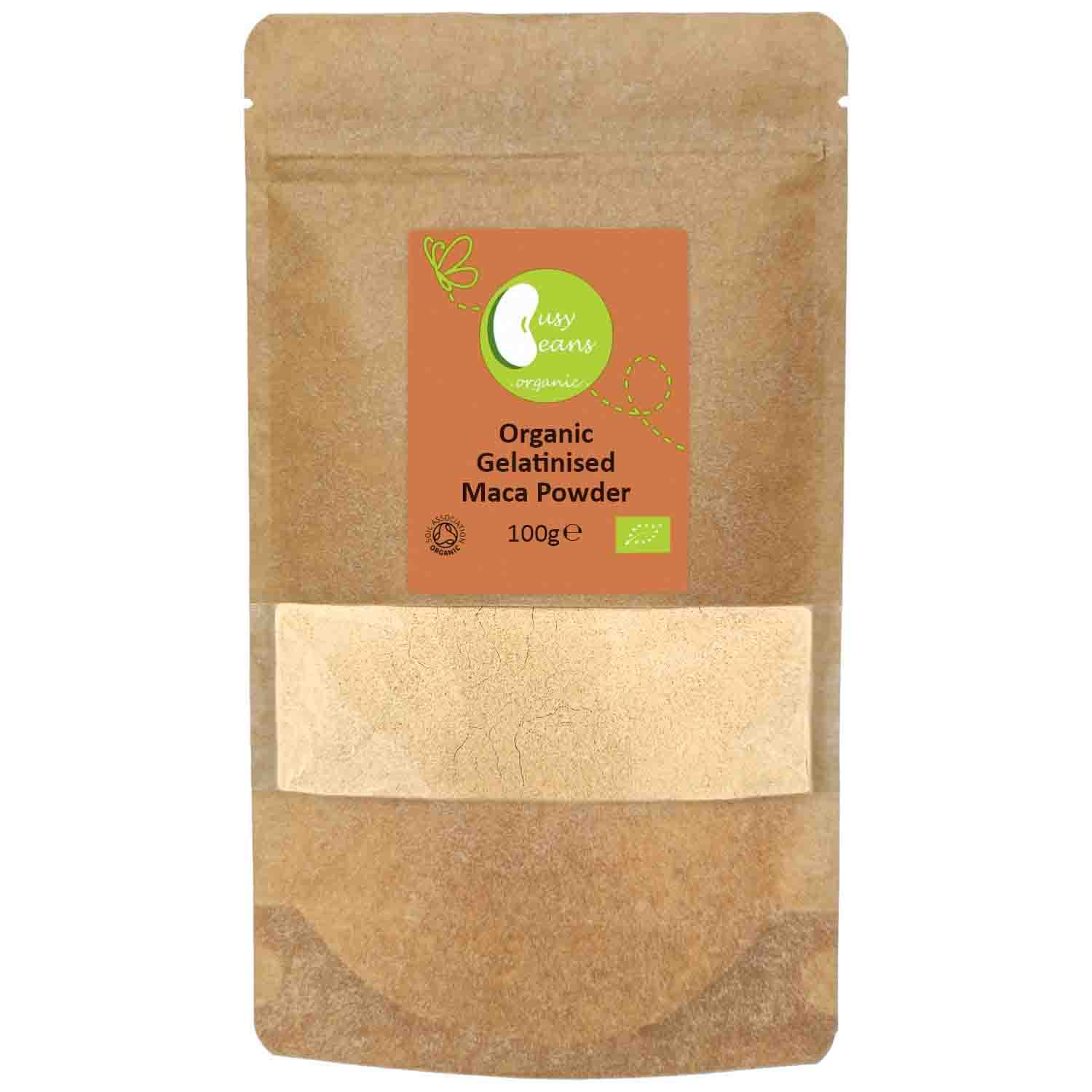 Organic Maca Powder (Gelatinized) 100g - USDA Certified, Vegan Superfood for Energy & Hormone Balance - Perfect for Smoothies, Baking & Natural Wellness Boost