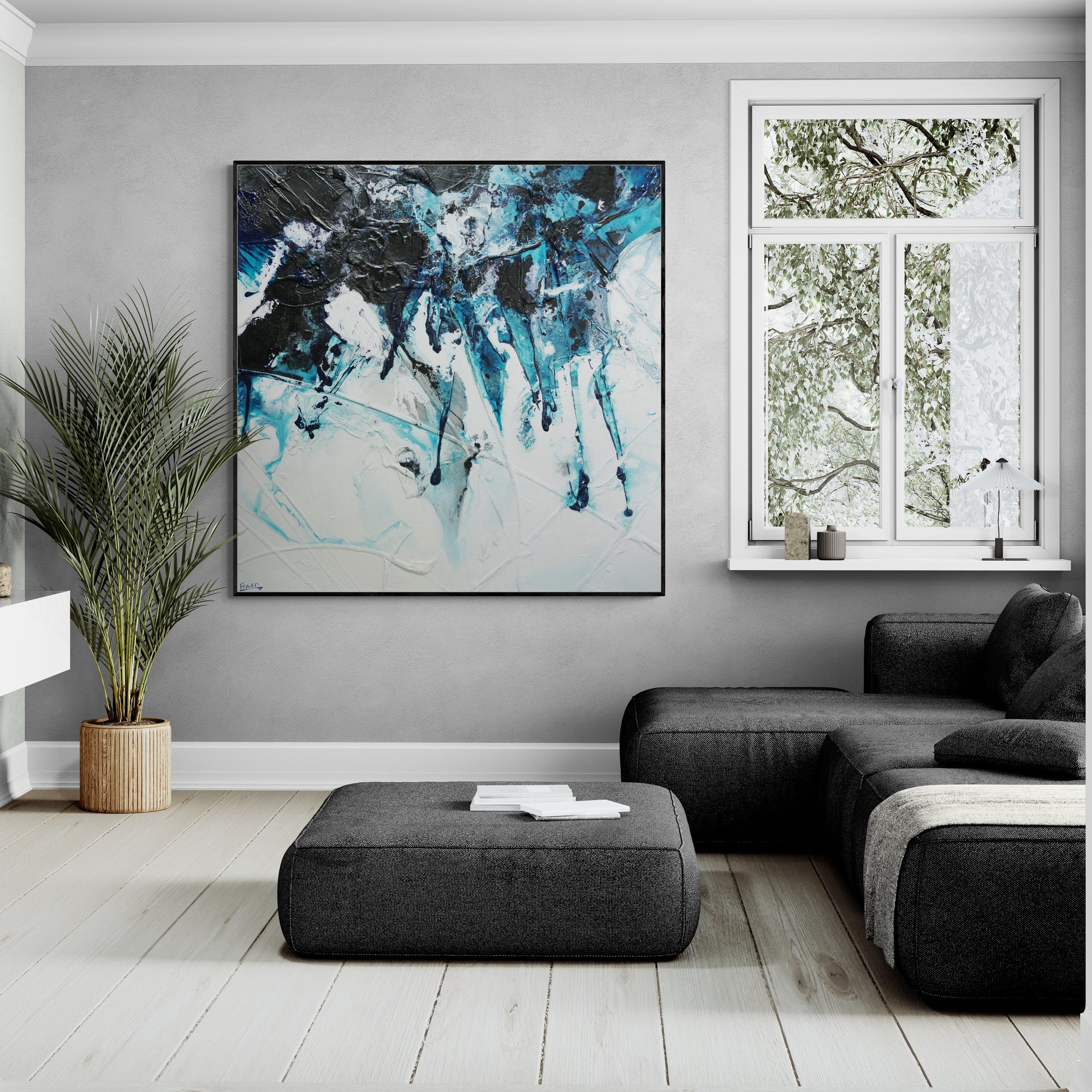150cm x 150cm Textured Abstract Wall Art Painting - Modern Canvas Artwork for Living Room, Bedroom & Office Decor | Southern Depths Design