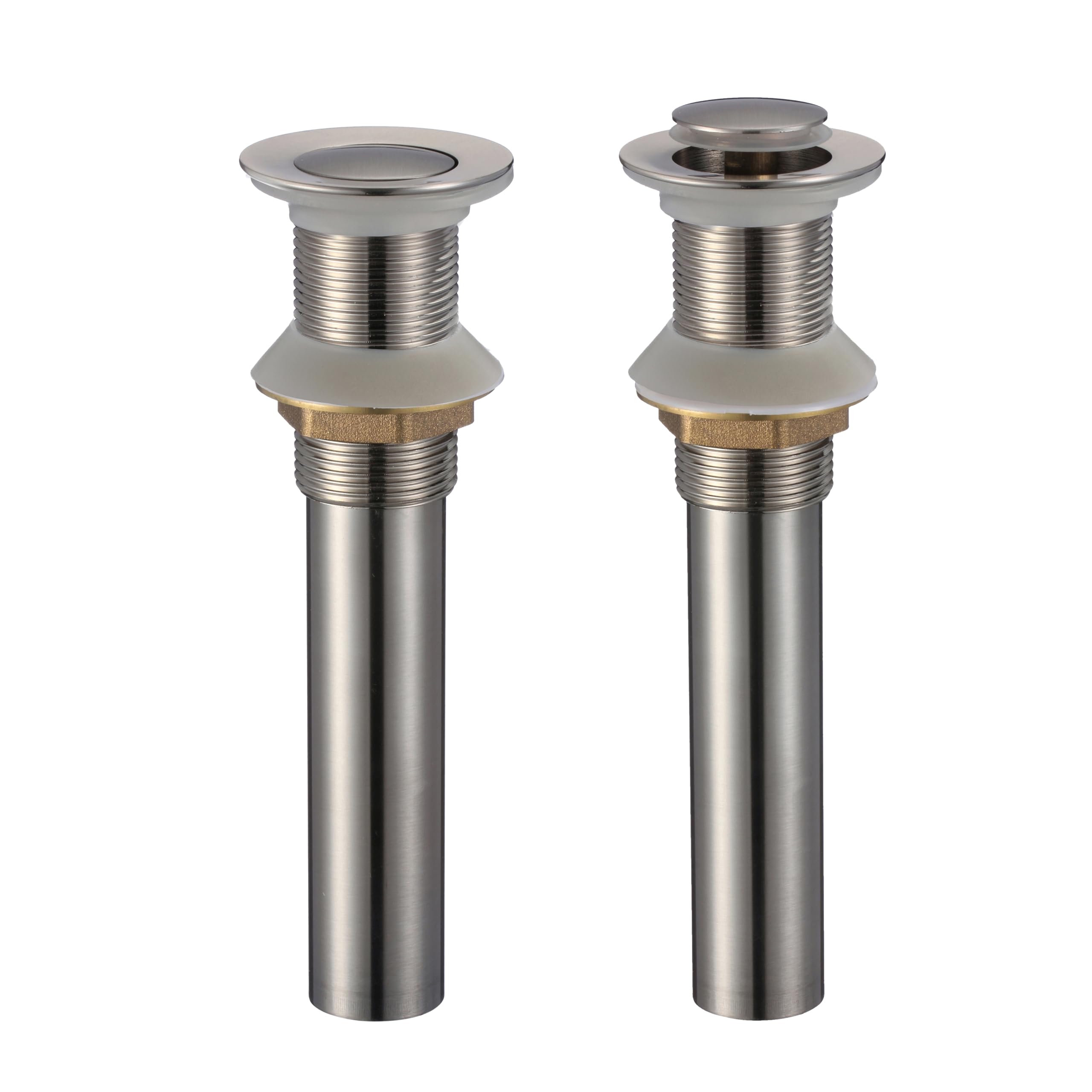 Brushed Nickel Bathroom Sink Drain Without Overflow - Vessel Sink Pop Up Drain Stopper for Vanity & Lavatory - Perfect for Modern Bathroom Renovations and Home Upgrades
