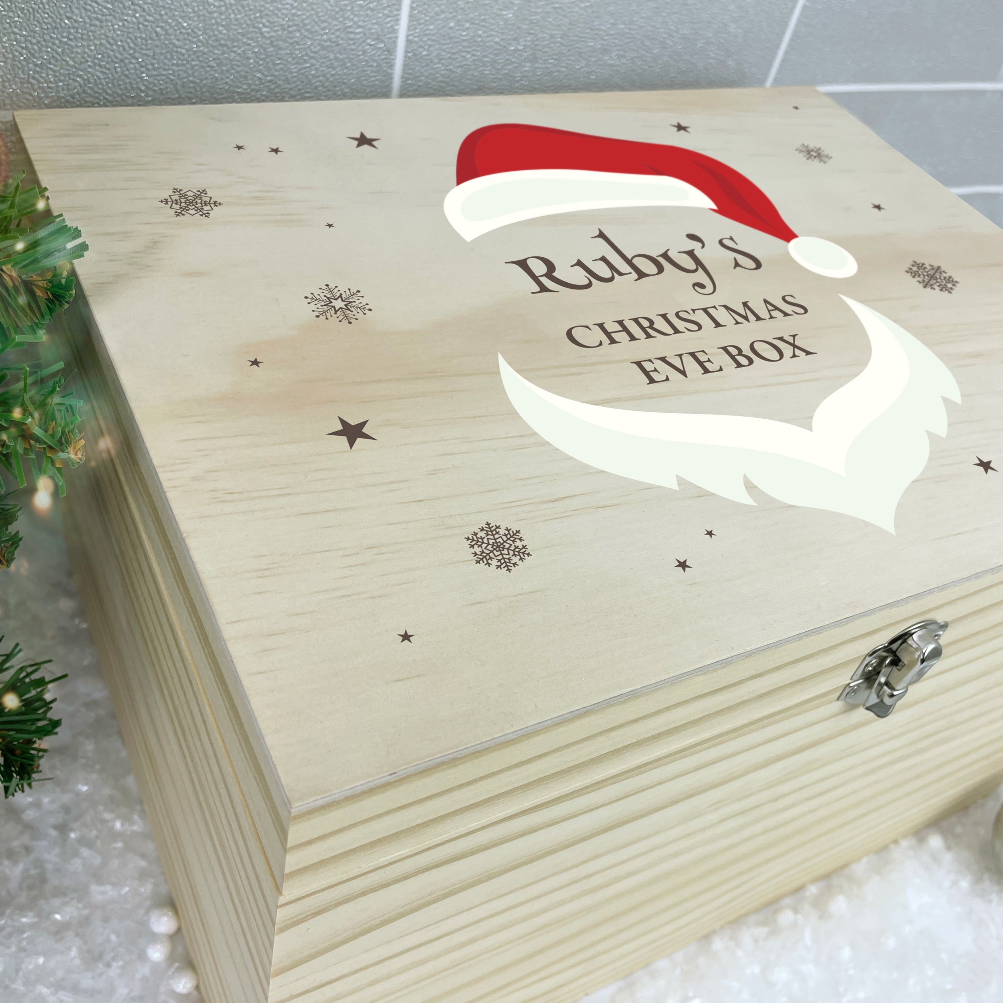 Personalized Santa Face Christmas Eve Box - 5 Sizes (16cm, 20cm, 26cm, 30cm, 36cm) - Perfect for Holiday Gift Wrapping, Christmas Decorations & Family Traditions