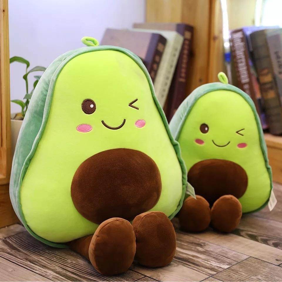 Cute Stuffed Winky Avocado Plush Toy - Soft & Huggable Kawaii Avocado Pillow for Kids, Teens & Adults | Perfect for Bedroom Decor, Gifts & Stress Relief